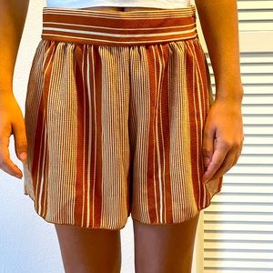 Orange/white striped shorts